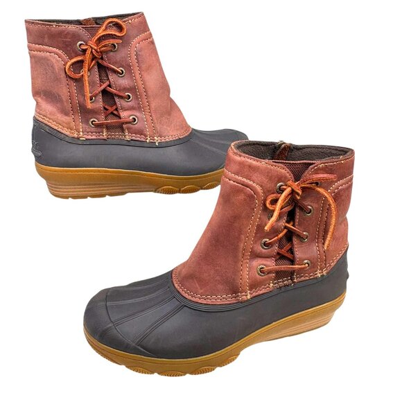 Sperry Top Sider Saltwater Brown Wedge Spray Duck Boot - Picture 8 of 10
